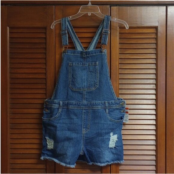 Cat & Jack Blue Denim Overalls - Picture 1 of 3